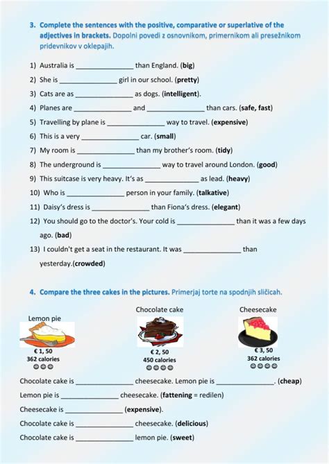 Degrees Of Comparison Of Adjectives Worksheets Adjectiveworksheets Net