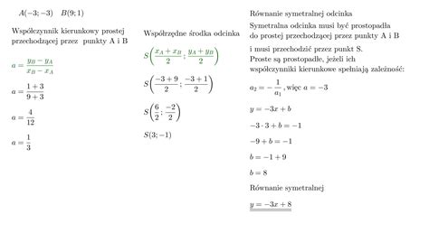 Co To Jest Równanie Sprzeczne - napisz równanie symetralnej odcinka A(-3,-3) B(9,1) - Brainly.pl