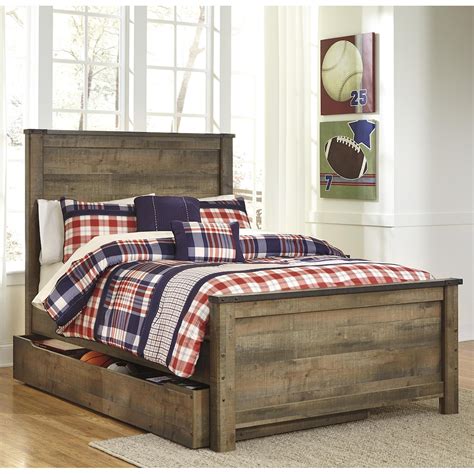 Signature Design By Ashley Trinell B446b9 Rustic Look Full Panel Bed