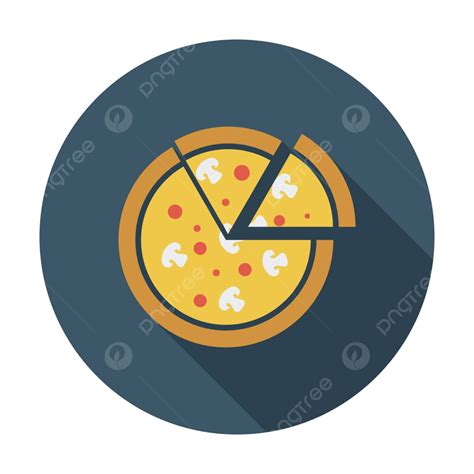 Pizza Flat Icon Pizza Toppings Meal Simple Vector Pizza Toppings Meal