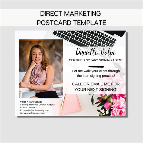 Notary Public Marketing Postcard Template Printable For Notary And Loan