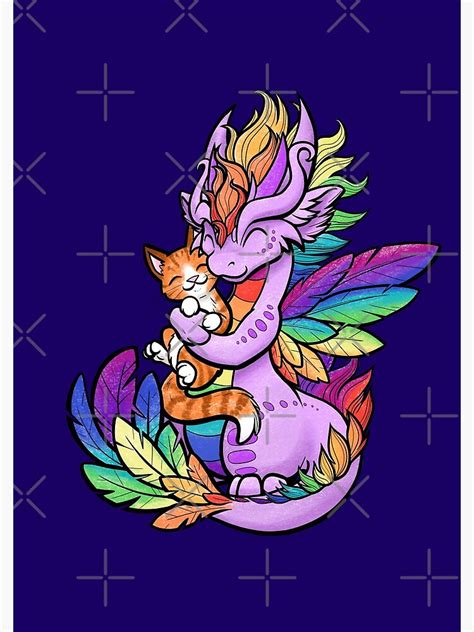Rainbow Dragon With Kitty Friend Spiral Notebook For Sale By Bgolins