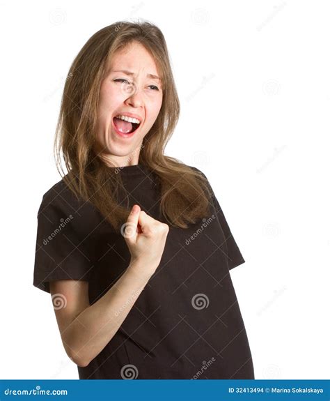 Girl Gesture Success Isolated Copy Space Stock Photo Image Of Model