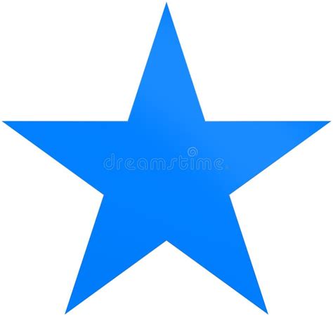 Christmas Star Blue Simple 5 Point Star Isolated On White Stock