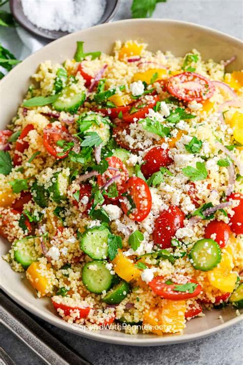 One of our top goals when we create a recipe is to find that elusive intersection between healthy, delicious, and doable. Mediterranean Couscous Salad {with homemade dressing ...