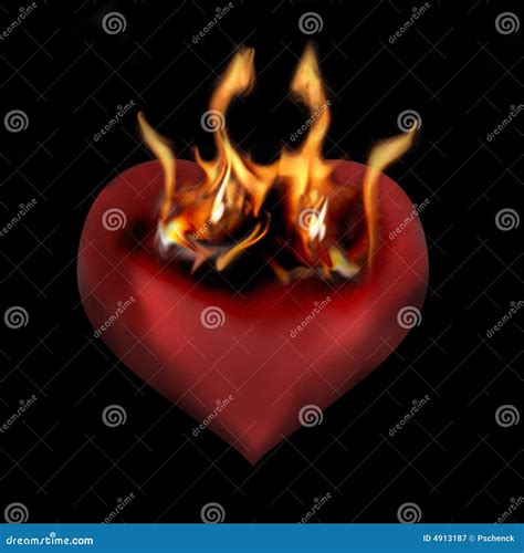Flaming Heart Stock Illustration Illustration Of Flaming 4913187