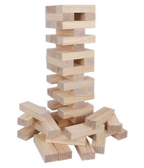 48 Pcs Blocks Wooden Tumbling Stacking Awals Building Tower Game Buy