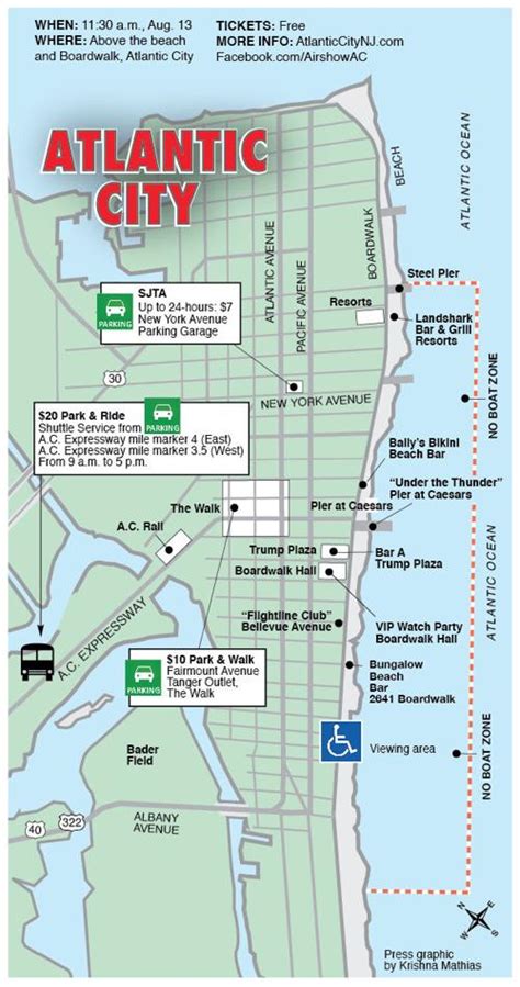 Atlantic City Airshow Viewing And Parking Map