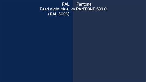 Ral Pearl Night Blue Ral 5026 Vs Pantone 533 C Side By Side Comparison