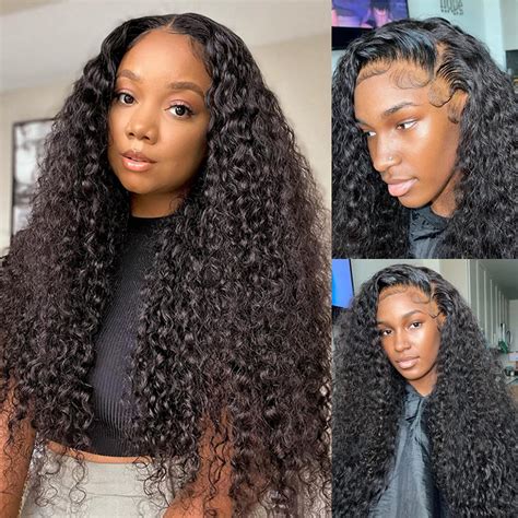 Amazon Com ISEE Hair X Lace Frontal Wigs For Black Women Natural Color Water Wave