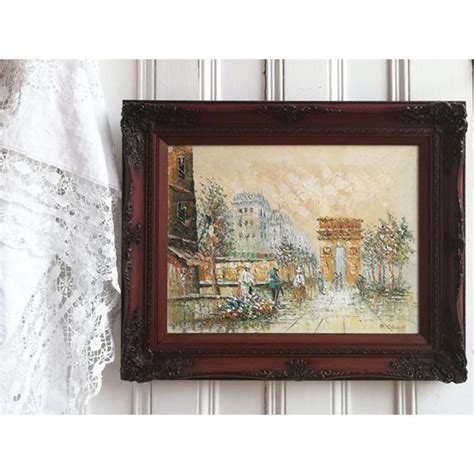 パリの街並み 凱旋門 油絵 オイルペインティング フランスヴィンテージ Co3722bau Antiques 通販 Yahoo