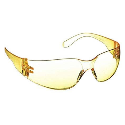 radnor classic series safety glasses with amber frame and amber polycarbonate anti scratch lens