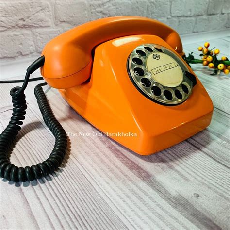 Vintage Orange Phoneold Rotary Phonesoviet Phonecircle Dial Etsy