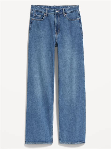 Extra High Waisted Sky Hi Wide Leg Jeans For Women Old Navy