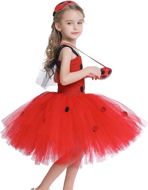 Myrisam Disfraz De Ladybug Para Niña Halloween Dress Up Cosplay Vestido