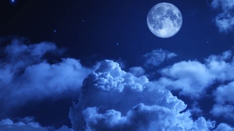Luna Full Moon Night Clouds