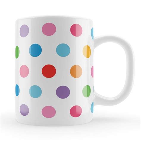 Polka Dot Mug Colorful Modern Mug T Unique By Lovemugsuk Modern