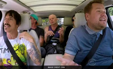 red hot chili peppers carpool wrestle sing with corden we can t even