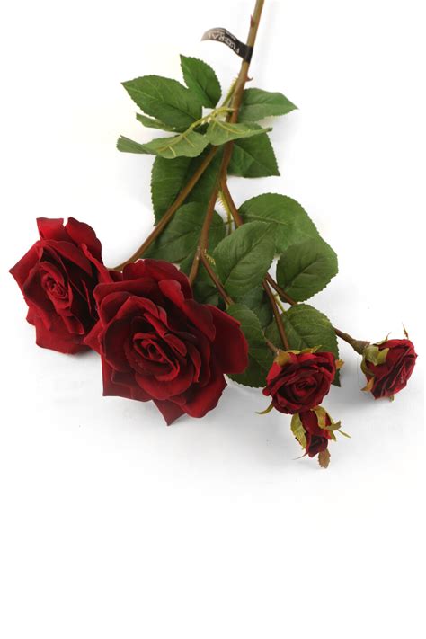 Artificial 87cm Single Stem Burgundy Spray Rose Artplants