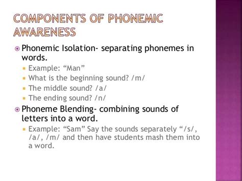 Using The Components Of Phonemic Awareness