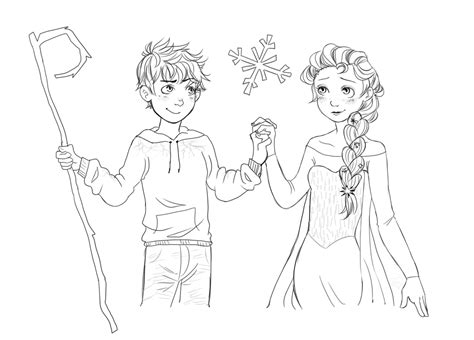 Jack Frost And Elsa Coloring Pages Coloring Pages