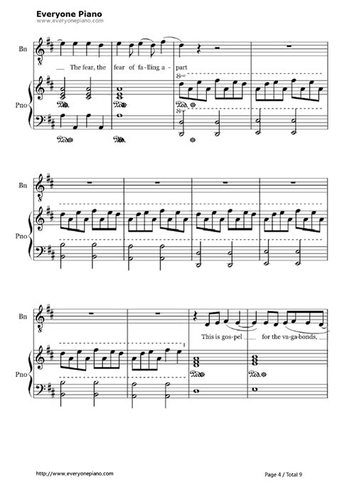 This Is Gospel Panic At The Disco Stave Preview 4 Free Piano Sheet