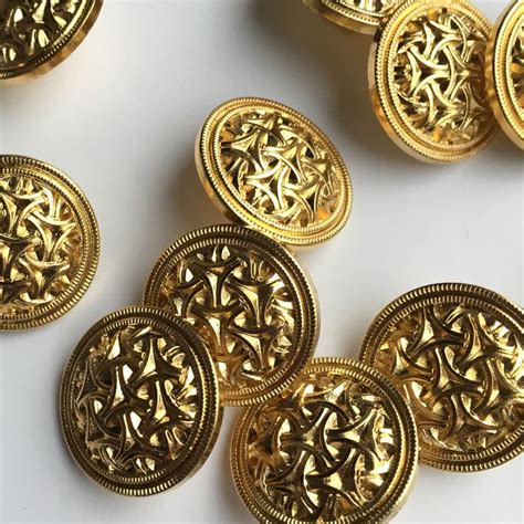 10 Gold Buttons Gold Lattice Buttons Plastic Buttons 18mm Etsy