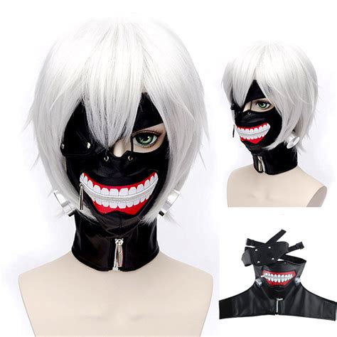 Cosplay Masks Tokyo Ghoul Kaneki Ken Adjustable Zipper Faux Leather