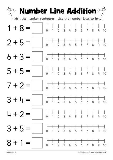 Number Line Addition Worksheets (SB12217) - SparkleBox | Math addition