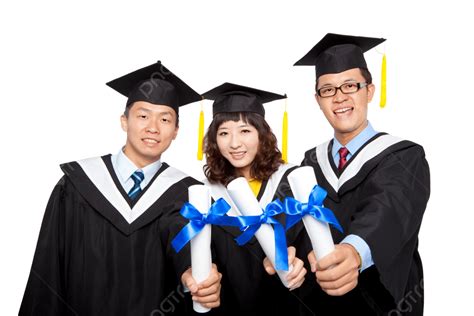 Estudiantes De Graduación Aislados Sobre Fondo Blanco Png Certificado