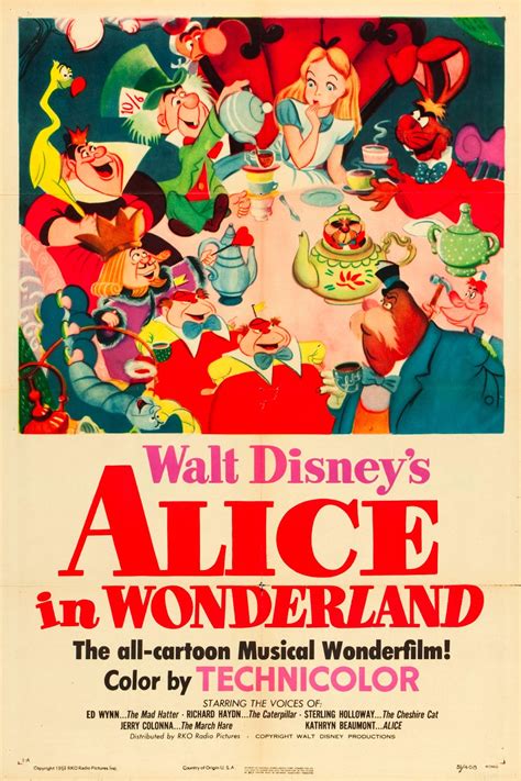 Pop Culture Safari Vintage Disney Movie Poster Alice In Wonderland