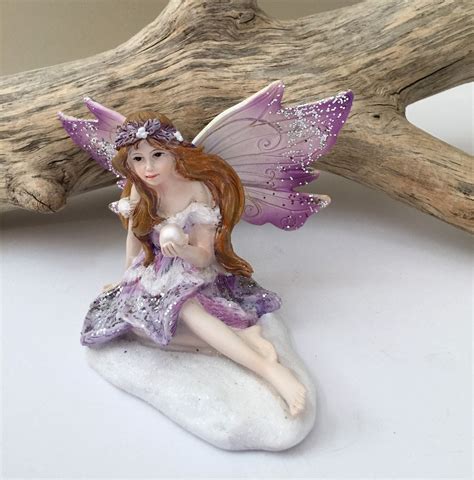 Fairy Figurine Holds Crystal Ball Glitter On Wings Dress Resin Etsy