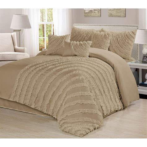 Unique Home Hillary 7 Piece Comforter Bed In A Bag Ruffled Clearance Bedding Set Fade Resistant