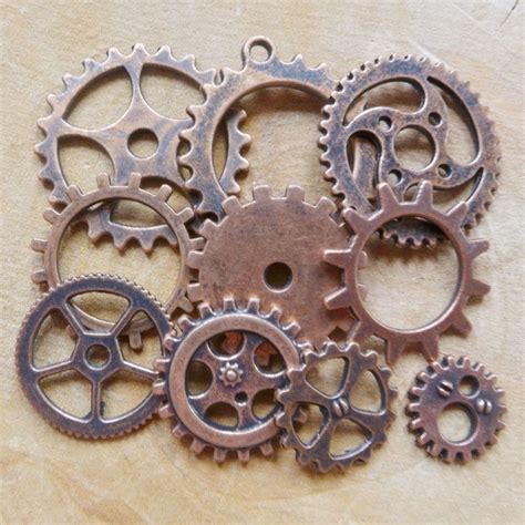 Steampunk Cogs And Gear Charms Antique Copper C104