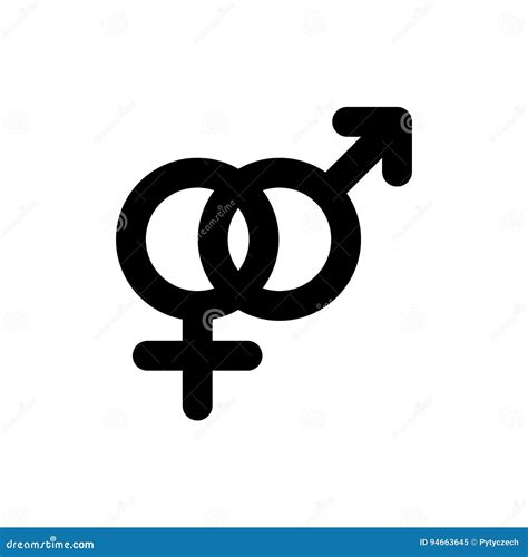 Male And Female Gender Symbol Simple Black Flat Icon With Rounded
