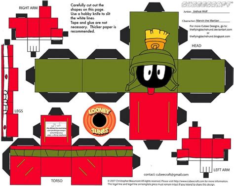 Cubee Papercraft Lt Marvin The Martian Cubee By Theflyingdachshund
