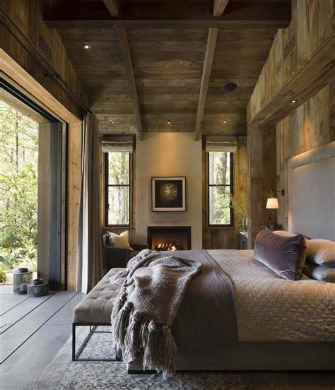 Some people like their rustic bedroom in modern look by adding luxurious chandelier, while some prefer the vintage look by adding an oversized wall mirror with frame made of woods. 101 Rustic Style Bedroom Ideas (Photos)