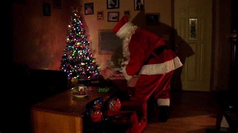 Real Santa Caught On Tape Eating The Christmas Cookies And Then Takes Camera 2011 Youtube