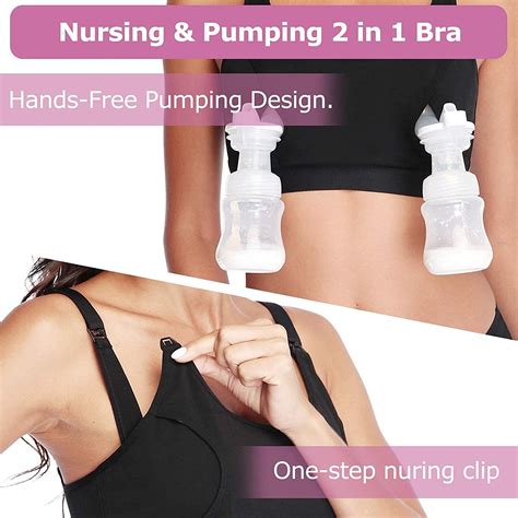 Lupantte Puming Bra Nursing Bras Set Hands Free Breast Pump Bra Breastfeeding Bras With