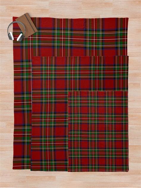 The Royal Stewart Tartan Stuart Clan Plaid Tartan Throw Blanket By