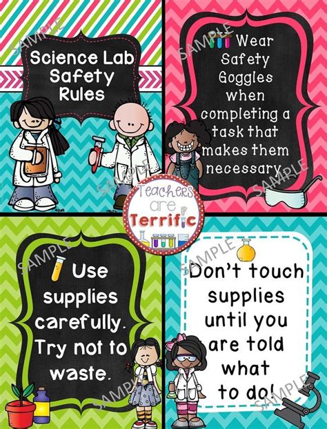 It's a good idea to create a. Science Safety Rules Posters in Pink, Lime, and Teal ...