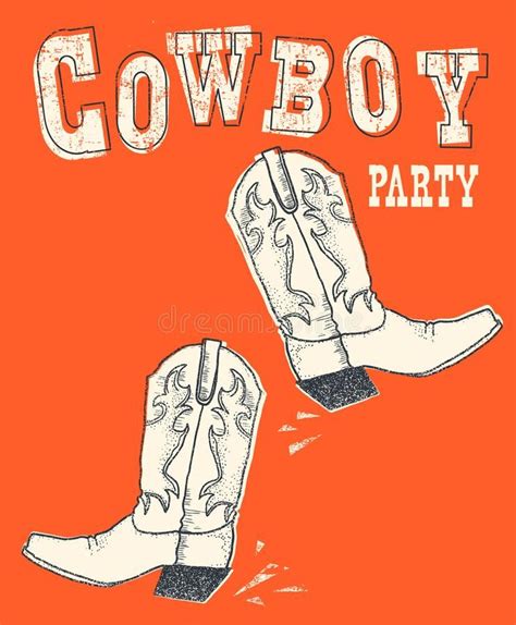 Cowboy Bootvector Hand Drawn Graphic Illustration Cowboy Western Boot