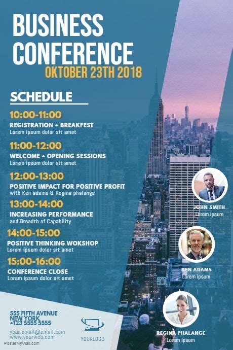 Business Conference Schedule Flyer Template Business Poster Event