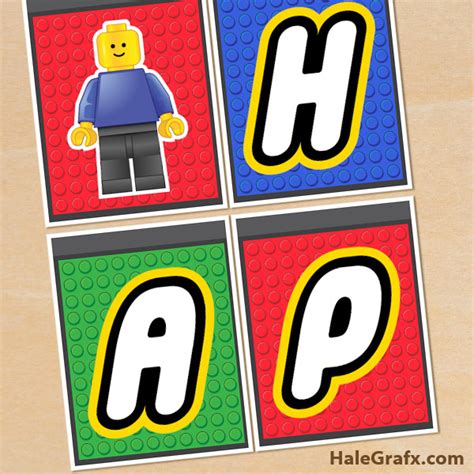 Download FREE Printable LEGO Building Block Birthday Banner