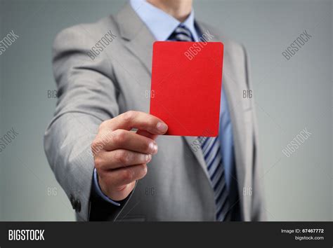 Showing Red Card Image And Photo Free Trial Bigstock