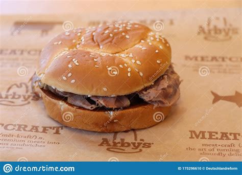 Classic Roast Beef Sandwich At An Arby`s Restaurant Editorial Image Image Of Sesame Classic