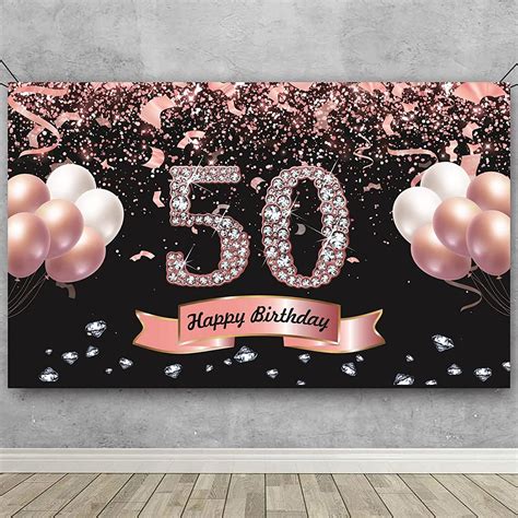Buy Trgowaul 50th Birthday Decorations For Women Rose Gold Happy 50th