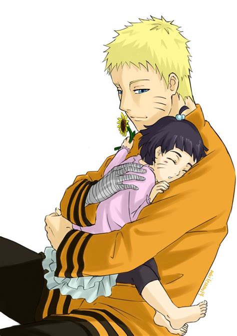 Naruto Uzumaki With Himawari Father And Daughter Naruto Shippuden Sasuke Familia Uzumaki