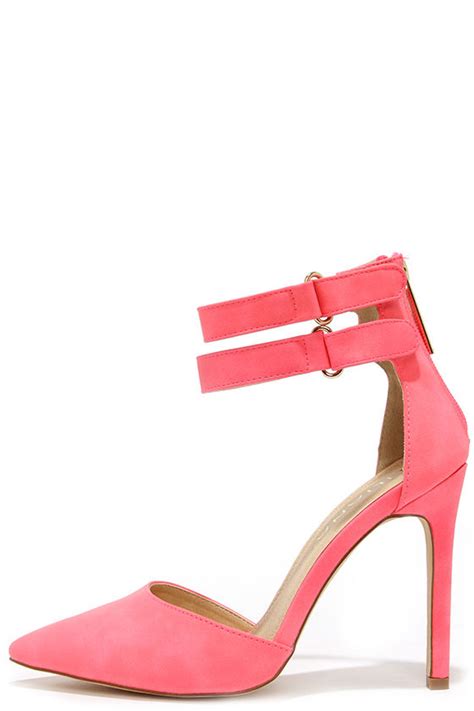 Cute Hot Pink Heels Ankle Strap Heels Pointed Pumps 3200 Lulus