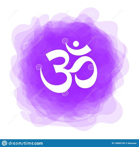 Om Sign Vector Sacral Icon Purple Smoky Circle Symbol Meditation